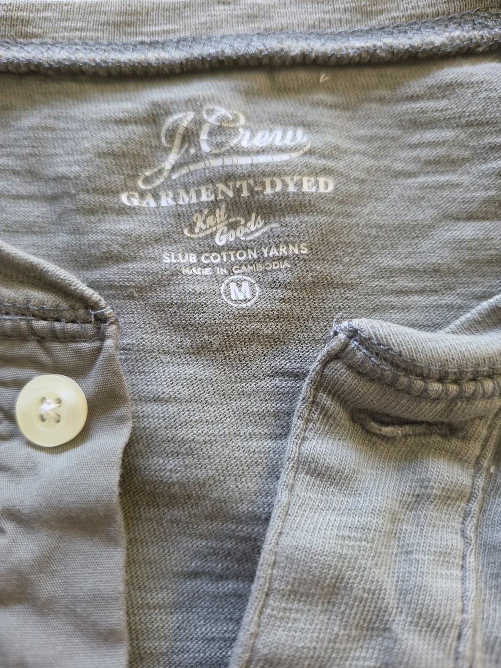 J. Crew Olive Green Short-Sleeve Henley